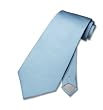 100% SILK Solid Baby BLUE Neck Tie. Men's NeckTie.