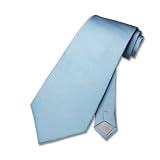 100% SILK Solid Baby BLUE Neck Tie. Men's NeckTie.