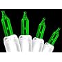 Set of 100 Green Everglow Mini Christmas Lights With White Wire