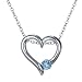 Swiss Blue Topaz Heart Pendant In Sterling Silver With 18