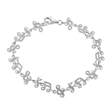 Tressa Sterling Silver Cubic Zirconia Musical Notes Bracelet