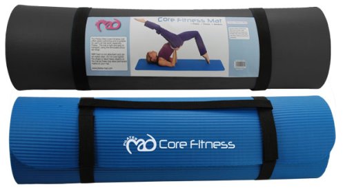 Fitness Mad Core Fitness and Pilates Mat 182 x 58cm x10mm (Black)