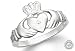 New Solid 14K White Gold Diamond Heart Band Ring Wow