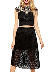 Sexy Corset   Waistline Polyester/Spandex Mesh Pleated Midi Dress 