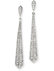 14k White Gold Diamond Dangle Earrings. Carat Wt- 0.5ct. Metal Wt- 4.44g
