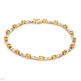 Bracelet With 3.60ctw Precious Stones - Genuine Diamonds and Sapphires Well Made in Yellow Gold. Total item weight 6.8g Length 7in