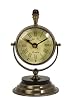 Elegant Antique Style Brass Pedestal Desk Clock 7"
