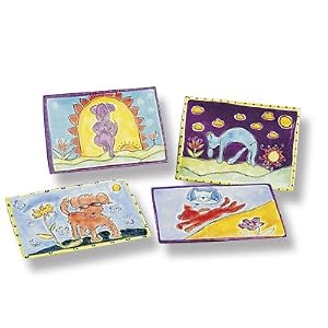 Yoga Dog Tidbit Plates - Set of 4