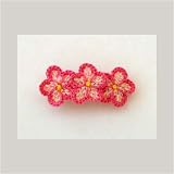 Crochet Daisy Clip, Hot Pink