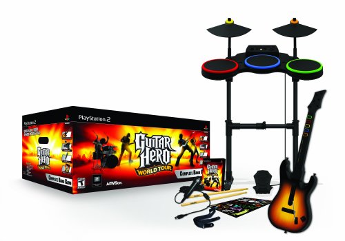 Childrens Toyshop  Video Games : Guitar Hero: World Tour - Band Bundle (PS2)