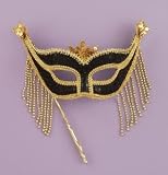 Venetian Stick Black Halloween Mask