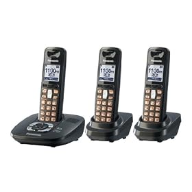 Panasonic Kx-TG6433T Dect 6.0 Cordless Phone With Caller Id & Digital Answering System (3 Handset System) with Talking Caller ID