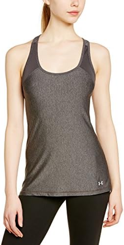 Under Armour Women's HeatGear Tank Top, Carbon Heather/Metallic Silver, Small