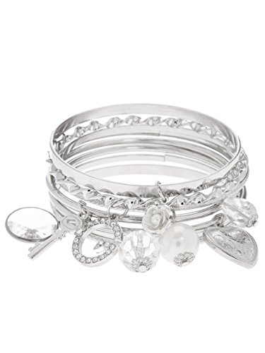 G by GUESS Women's Multi Charm Bangle Set