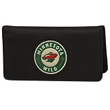 NHL Minnesota Wild Embroidered Leather Checkbook Cover - Black