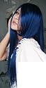 Cosplayland C942 - 80cm long straight Theater Halloween Wig - dark blue (black & blue)