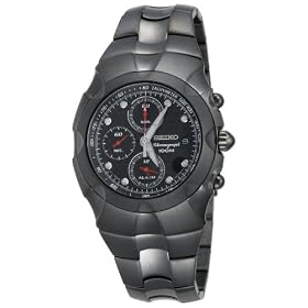 Seiko Men's Chronograph Black Ion Watch #SNA765