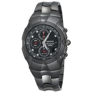 Seiko Men's SNA765 Chronograph Black Ion Watch