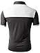 Doublju Mens back color blocked short sleeves polo shirts with pocket point