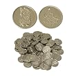 Nickled Brass Coins, Medium, 25mm,100 Ct