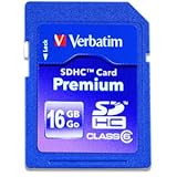 Verbatim Premium 16 GB SDHC Flash Memory Card, Class 6 (96808)