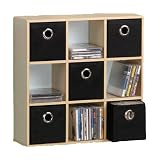 Furinno Wall Mounted Multipurpose Multimedia DVD CD Storage Shelf Shelves Case Display Rack with 5 Bin-Type Drawers, 99992