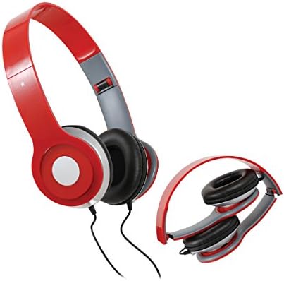 Jamsonic Red HD Pro+ Foldable Solo DJ Style On Ear Headphone Headset Earphones For iPhone, iPod, iPad, Andoird, MP3, PC, Tablet &amp; All 3.5 mm Devices