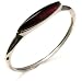 Sterling Silver Wave Collection Cherry Amber Bangle Bracelet