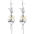 Licensed Playboy Rhinestone Bunny Heart Dangle Earrings