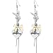 Licensed Playboy Rhinestone Bunny Heart Dangle Earrings