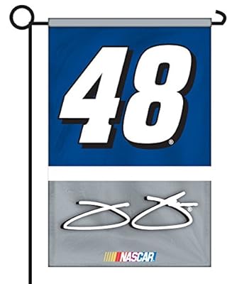Jimmie Johnson #48 2-Sided GARDEN Flag WITH METAL POLE Banner Nascar Racing