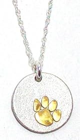 Precila G. Designs Charms of Life Collection Sterling Silver Necklace with Round Paw Pendant Stands for 