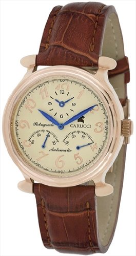Carucci Automatik Echtlederband Herrenuhr