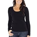 Merona&reg; Women's Scoop Neck Ribbed Sweater - Black