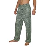 Mens NFL New York Jets Plaid Finest Cotton Sleepwear / Pajama Pants - Green & White (Size: L)