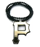 Gold Wiz Khalifa Pittsburgh Pendant with a 36 Inch Homica Beaded Necklace Chain