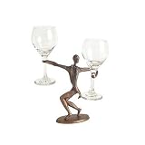 2-Wine Glass Bronze Holder