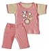 Pixel Organics 100% Certified Organic Cotton Crew Tee Shirt and Yoga Pant Box Set in Blush and Sand with Birdbath Graphic, 6-12 Months
