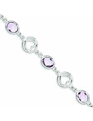 Genuine .925 Sterling Silver Pink Quartz Bracelet 7.8 Grams . 100% Satisfaction Guaranteed.