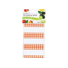 Kitchen Crfat Home Made Self Adhesive Jam Jar Labels - Gingham, Pack of Thirty