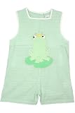 ZU Petit Ami Newborn/Toddler Boys Frog Gingham Romper