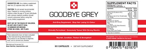 Goodbye Grey Anti Gray Hair Formula & Treatment - 180 Capsules