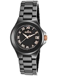 Invicta Womens 14572 Ceramics Analog Display Swiss Quartz Black Watch