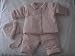 Dressy Pants - Fine Baby Padded Cotton Knit Sweater and Pant Set, with Matching Hat and Socks