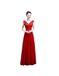 V-neck Lace-Up Floor Length Prom Dress 
