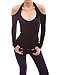 PattyBoutik Women's Halter Cut Out Shoulder Long Sleeve Top