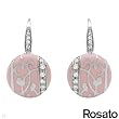 ROSATO Made in Italy Majestic Earrings With Cubic zirconia Crafted in Pink Enamel and 925 Sterling silver. Total item weight 6.0g Length 25mm