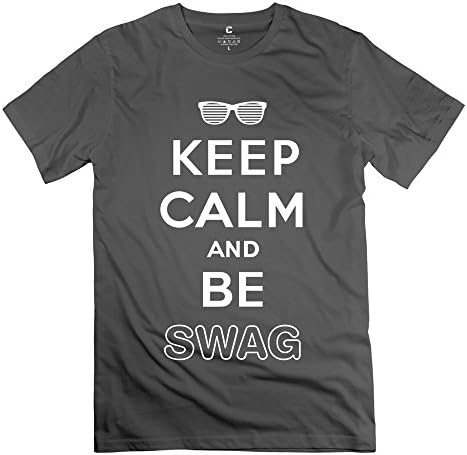 Rachiah 100% Cotton Men's Keep Calm Be Swag T-shirt M