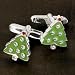 Enamel \ Crystal Christmas Tree Cufflinks