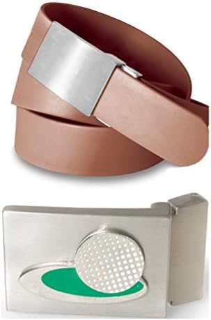 Clazic 1 1/2" Solid Belt - One Size Fits Most 100% Silicone, Selection of Colors &amp; Buckles (Mocha, Golf Ball)